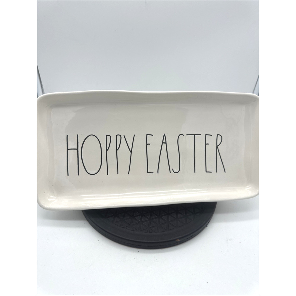 Rae Dunn Hoppy Easter Platter Plate Tray 14 x 7 Artisan Collection